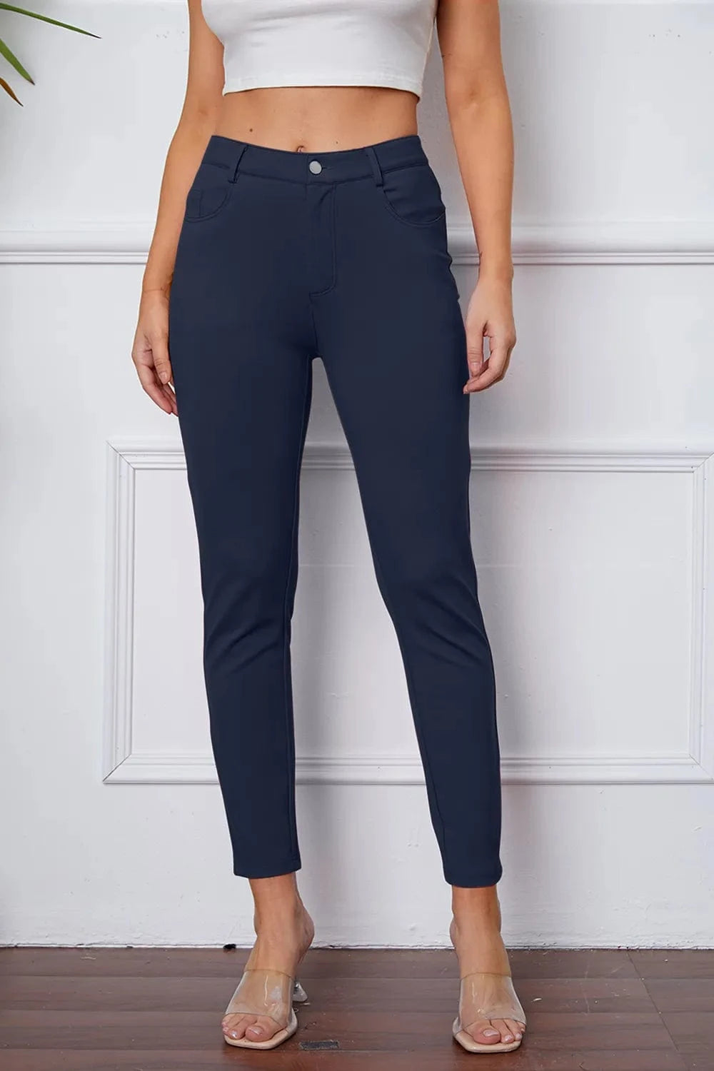 StretchyStitch Pants by Basic Bae Dark Blue - Fashorio