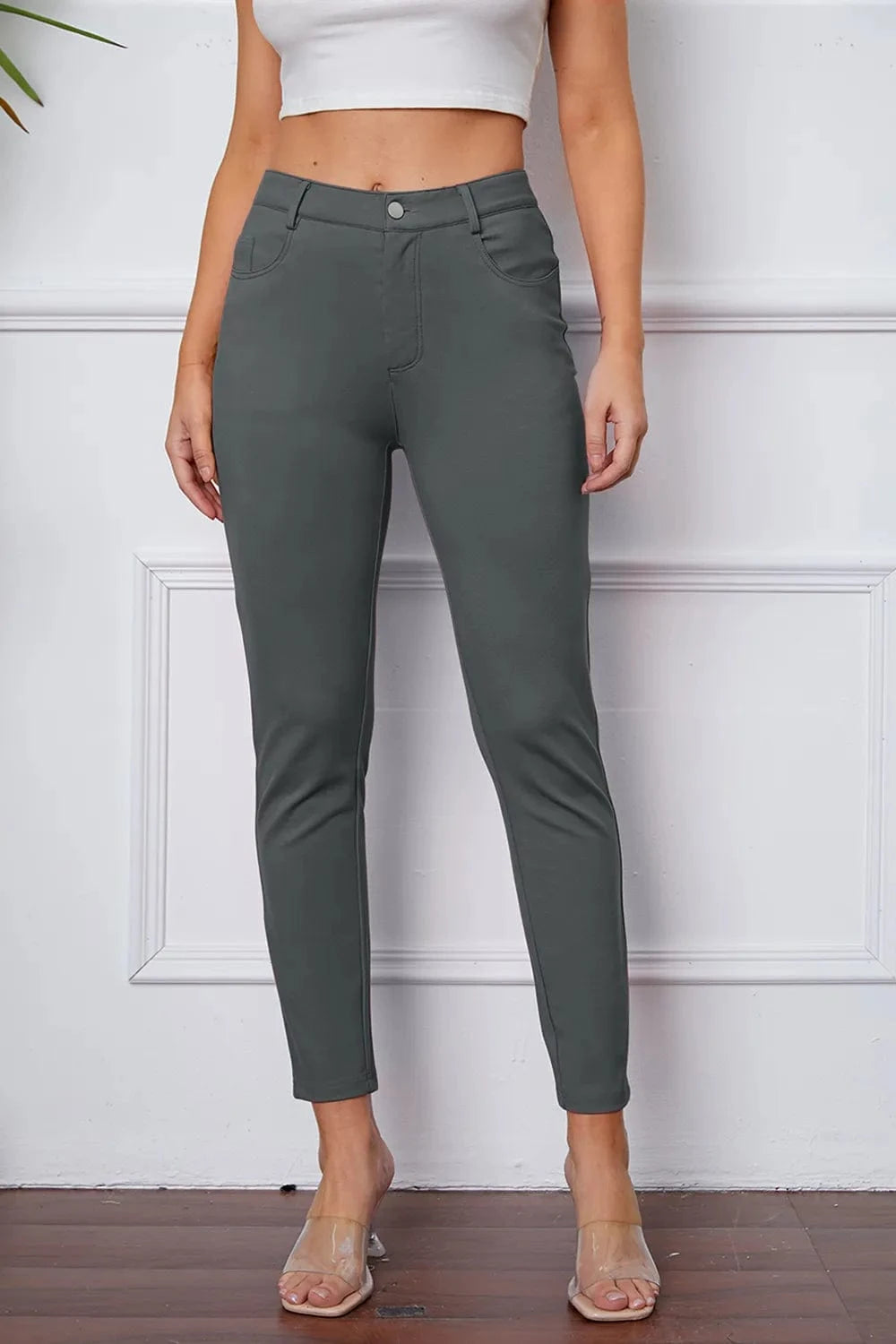 StretchyStitch Pants by Basic Bae Dark Gray - Fashorio