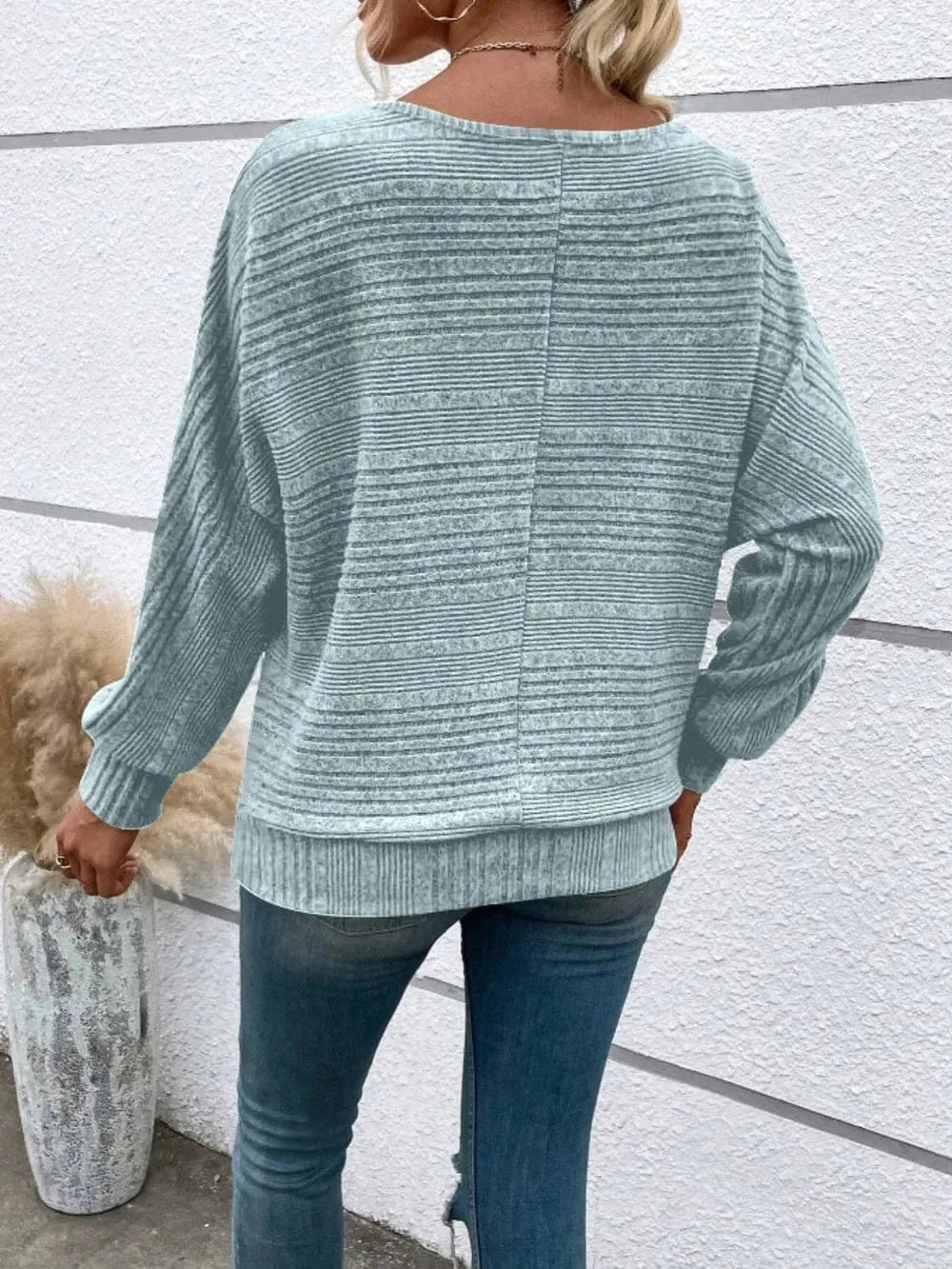 Full Size Round Neck Long Sleeve Top - Fashorio
