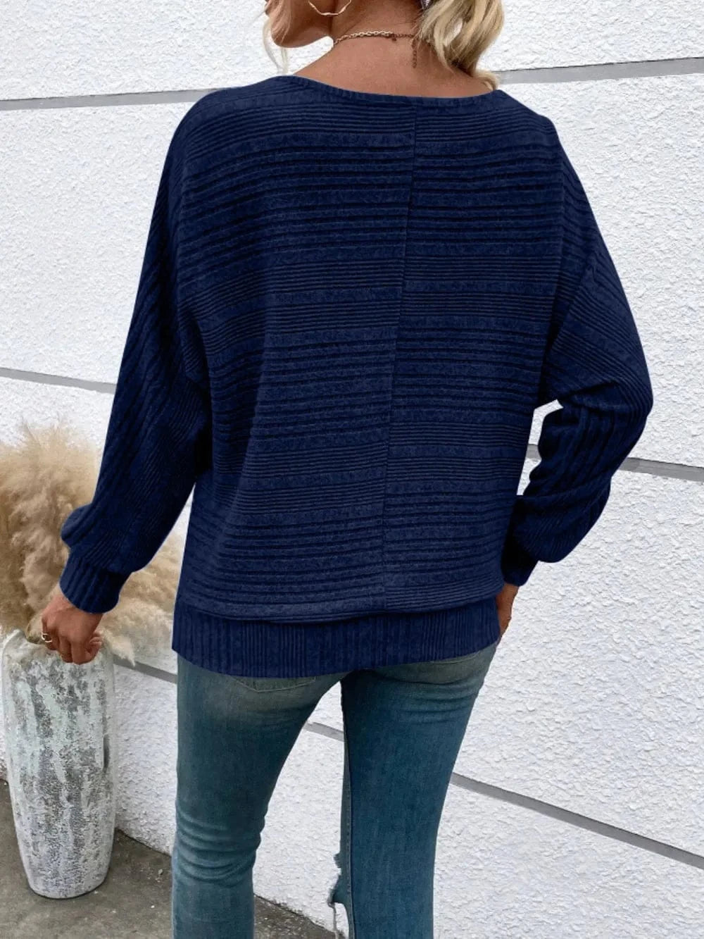 Full Size Round Neck Long Sleeve Top - Fashorio