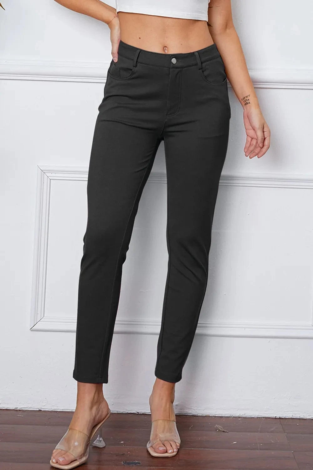 StretchyStitch Pants by Basic Bae Gray - Fashorio