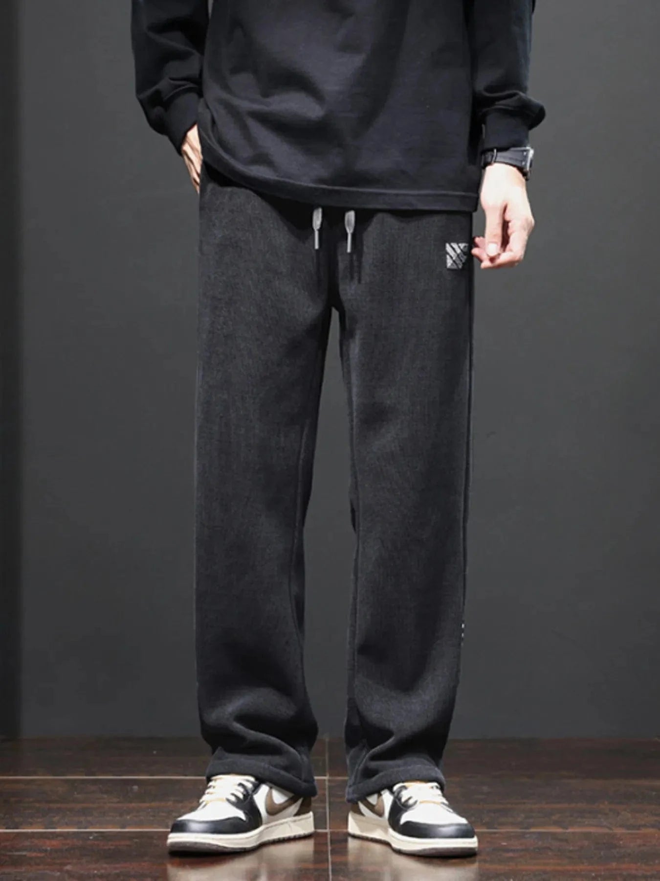 Men's Plus Size Wide Leg Pants Grey - Fashorio