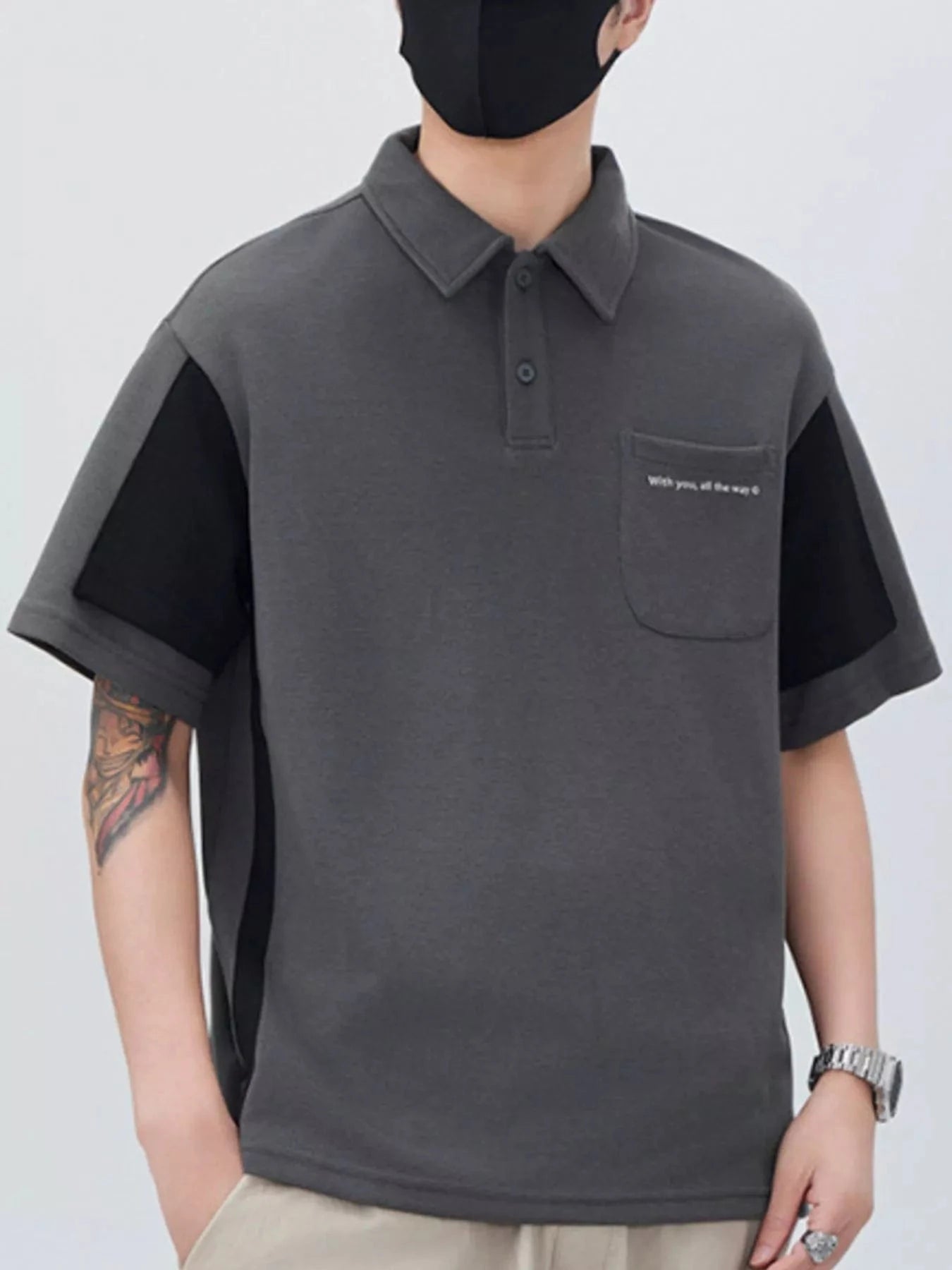 Men's Plus Size Button Detail Short Sleeve Polo - Fashorio