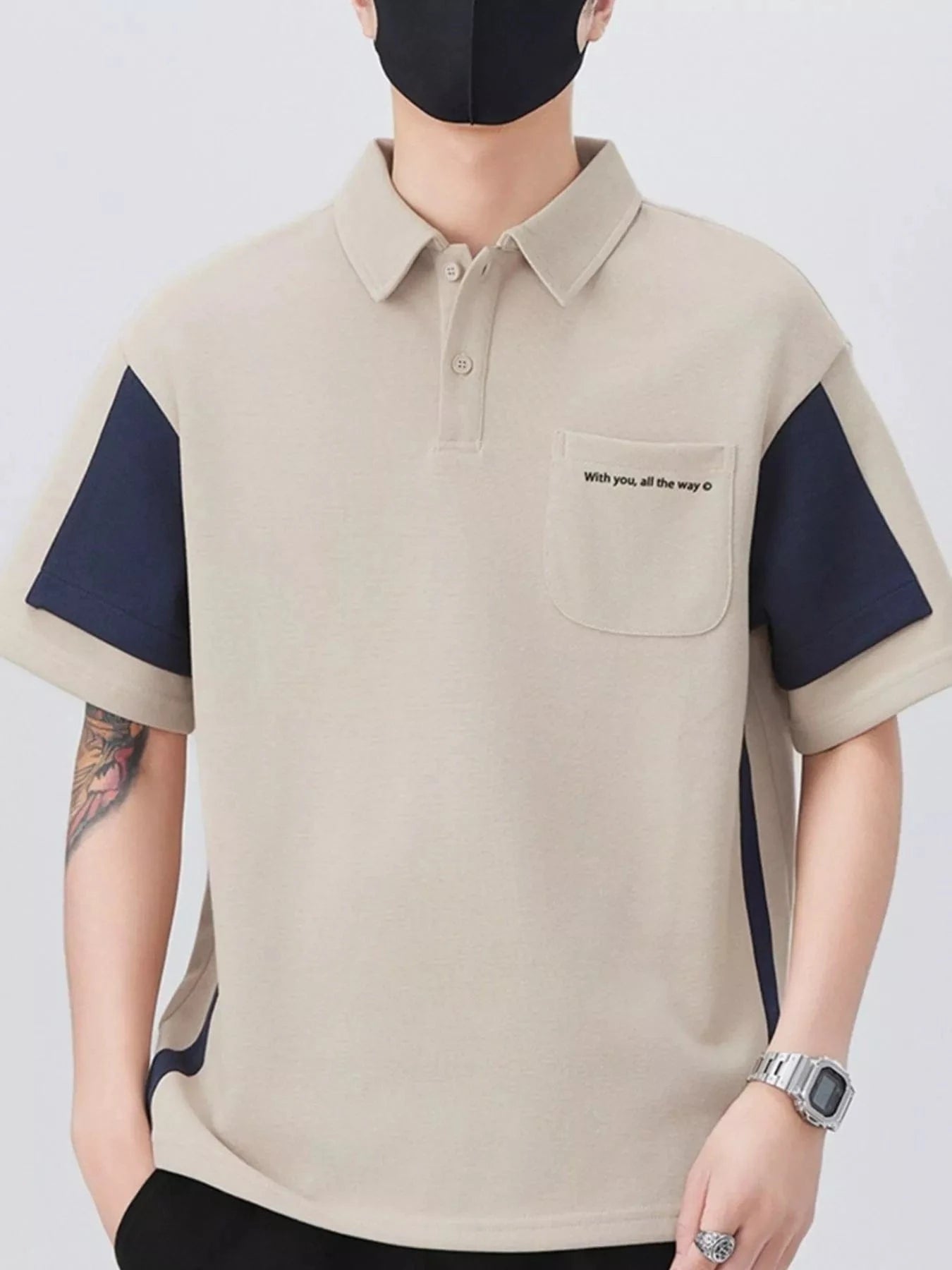 Men's Plus Size Button Detail Short Sleeve Polo - Fashorio