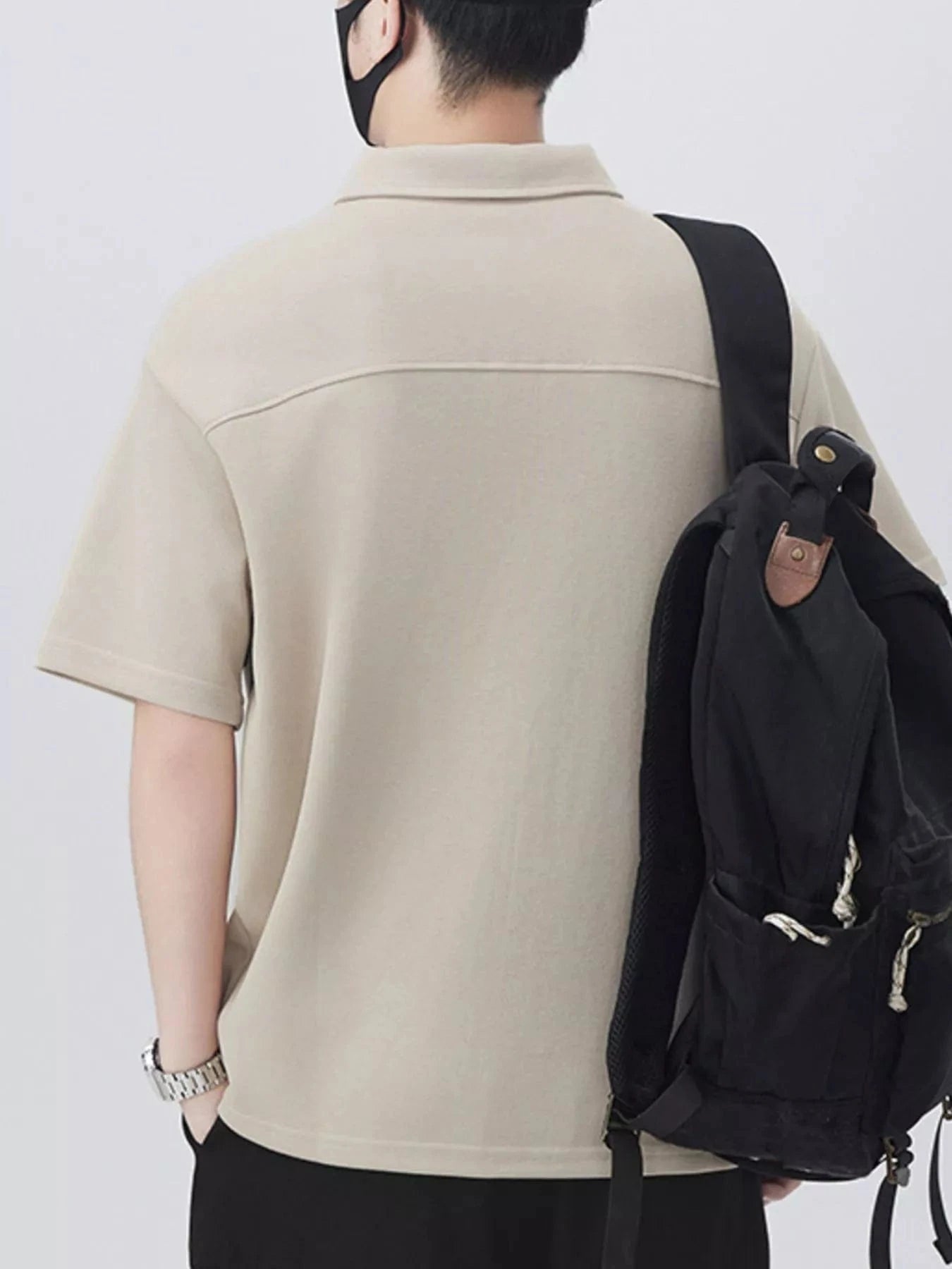 Men's Plus Size Button Detail Short Sleeve Polo - Fashorio