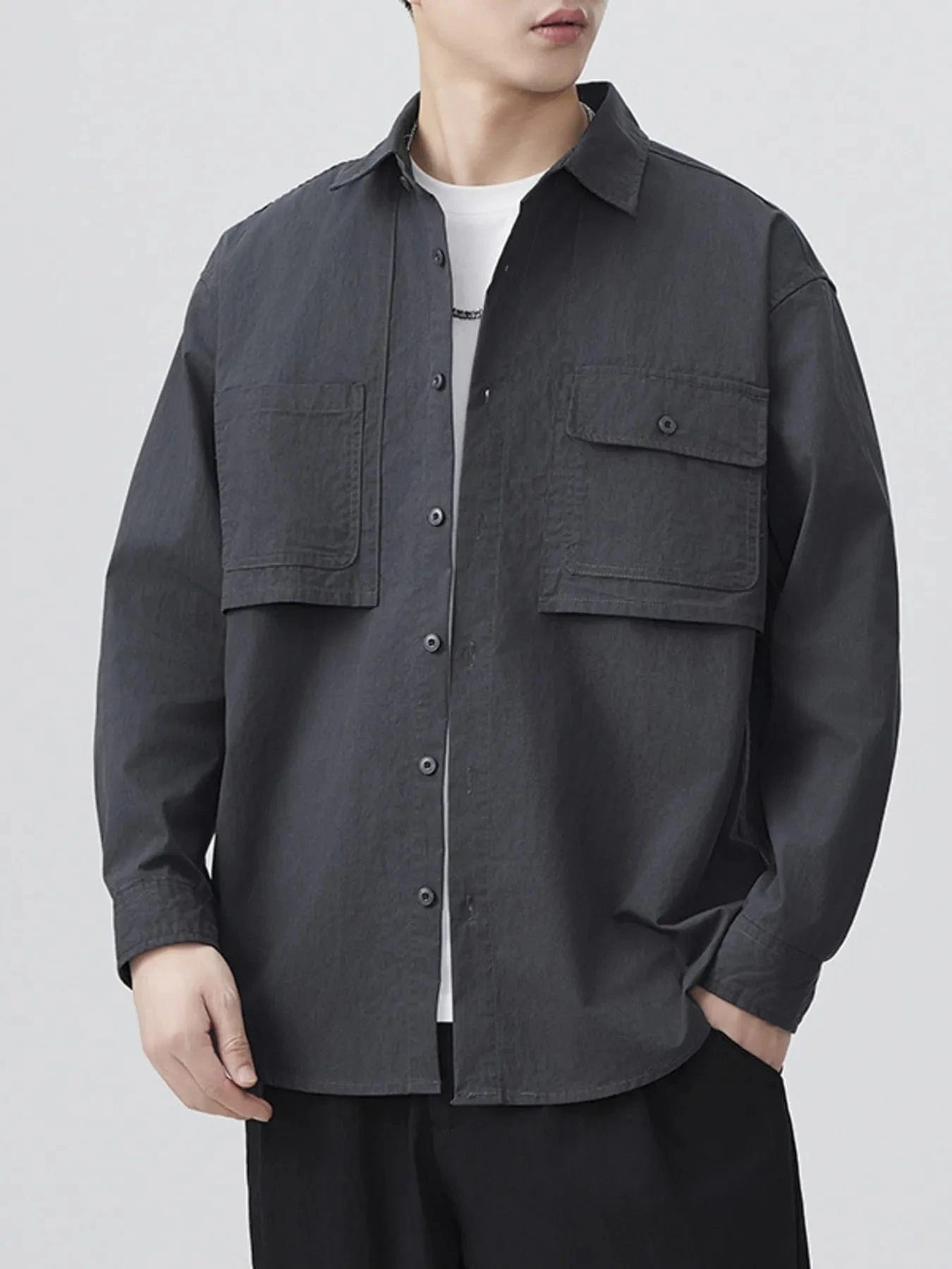 Men's Plus Size Button Up Long Sleeve Shirt - Fashorio
