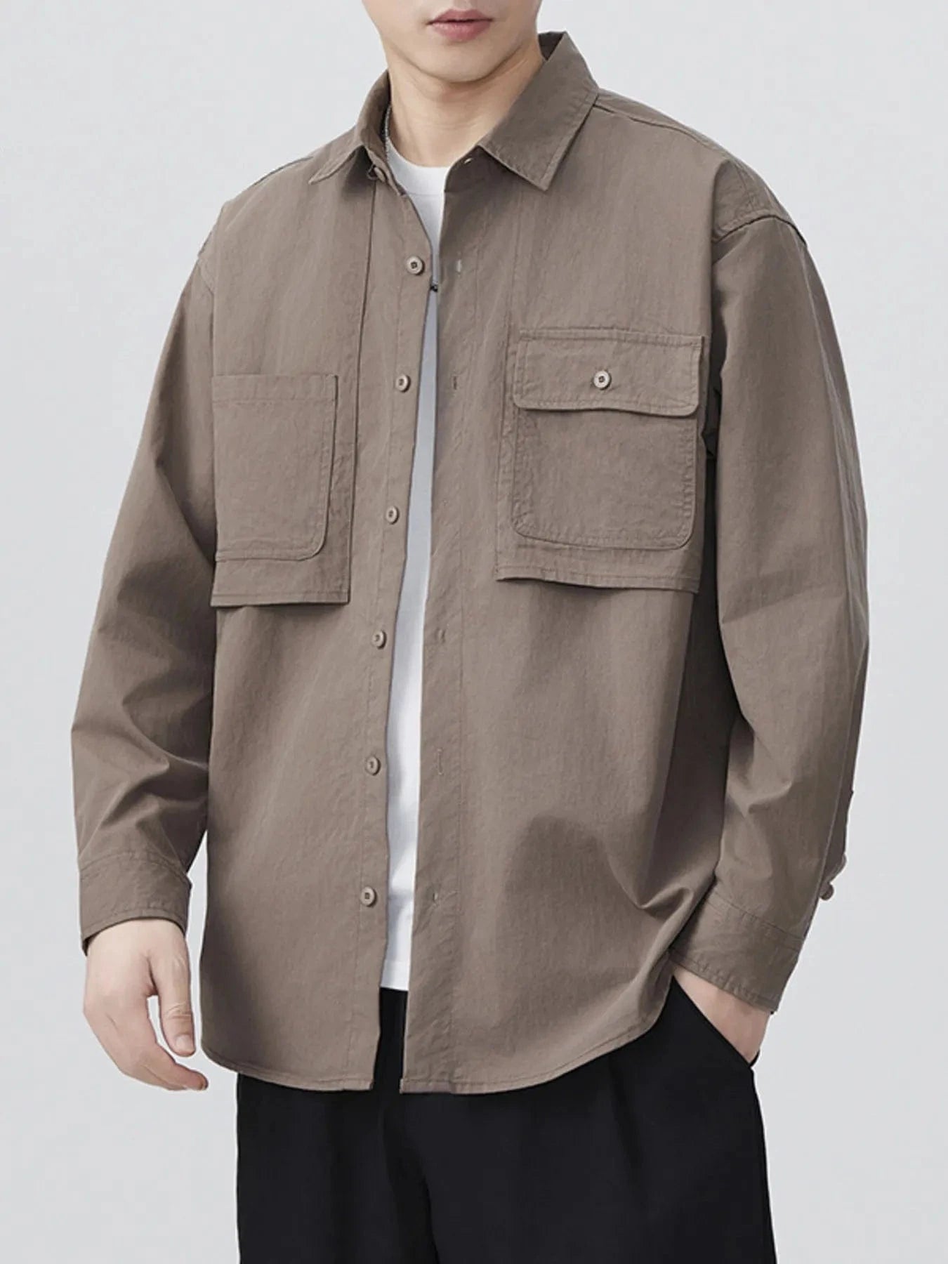 Men's Plus Size Button Up Long Sleeve Shirt - Fashorio