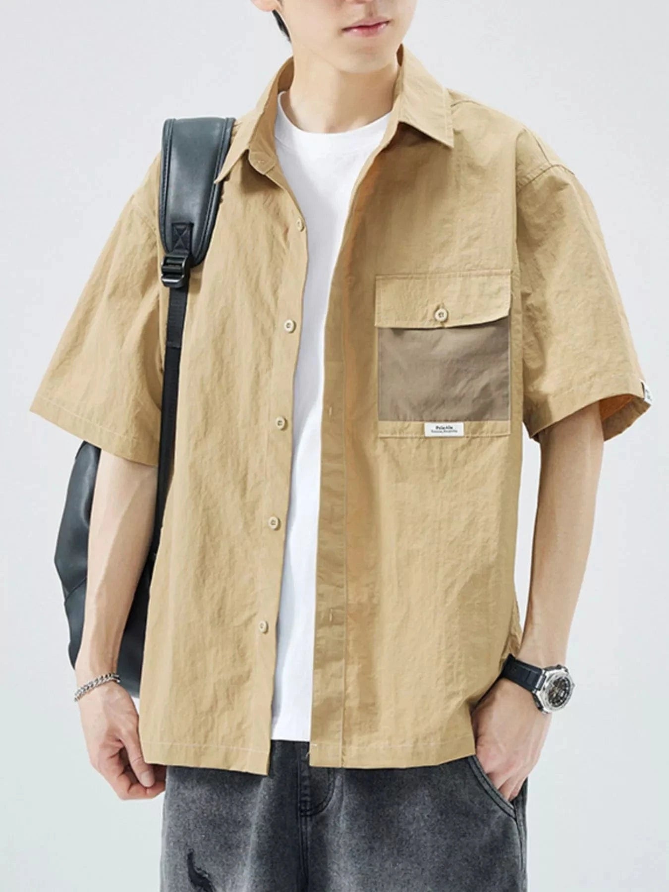 Men's Plus Size Button Up Short Sleeve Shirt - Fashorio