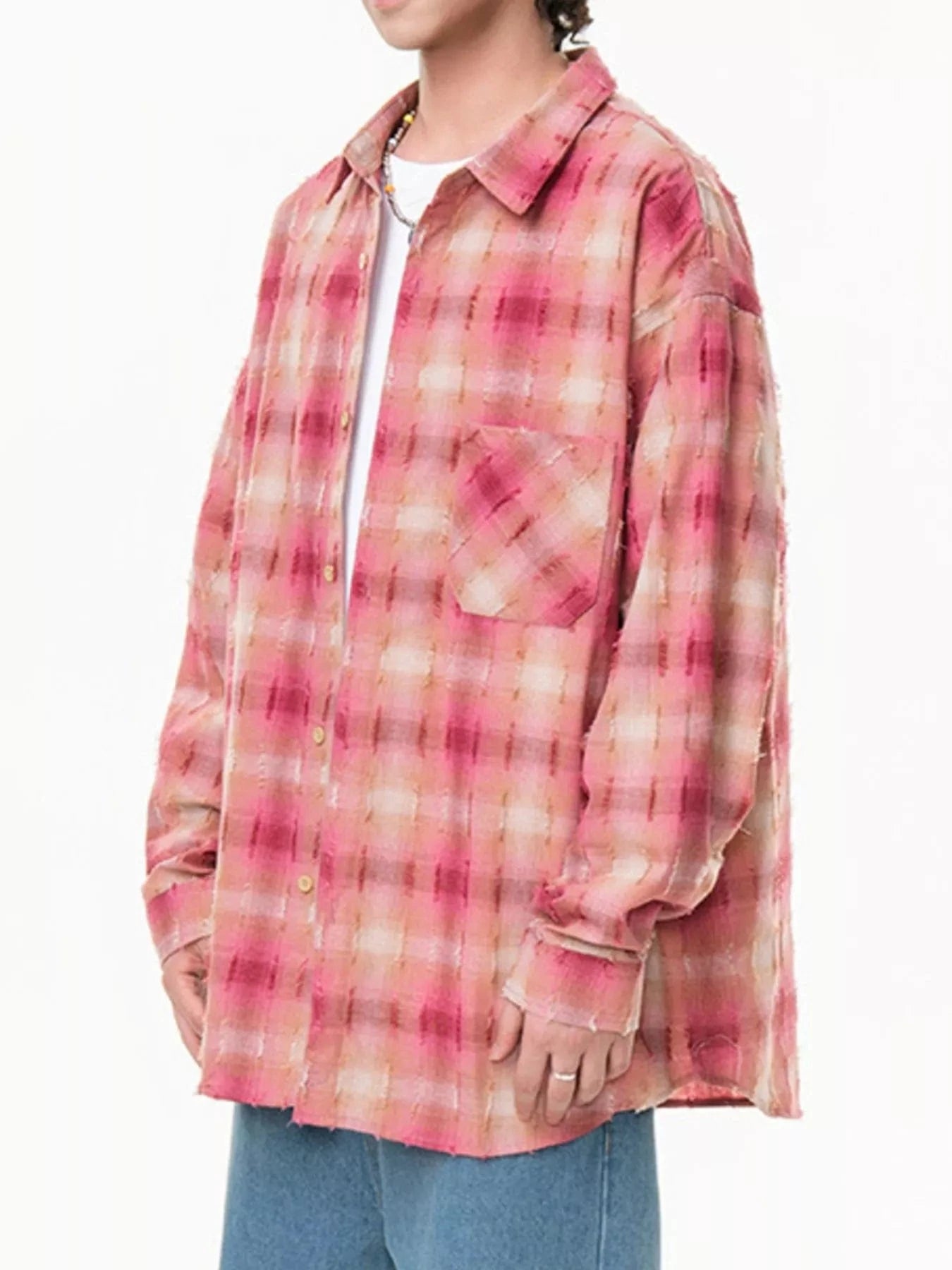 Men's Plus Size Plaid Button Up Long Sleeve Shirt - Fashorio