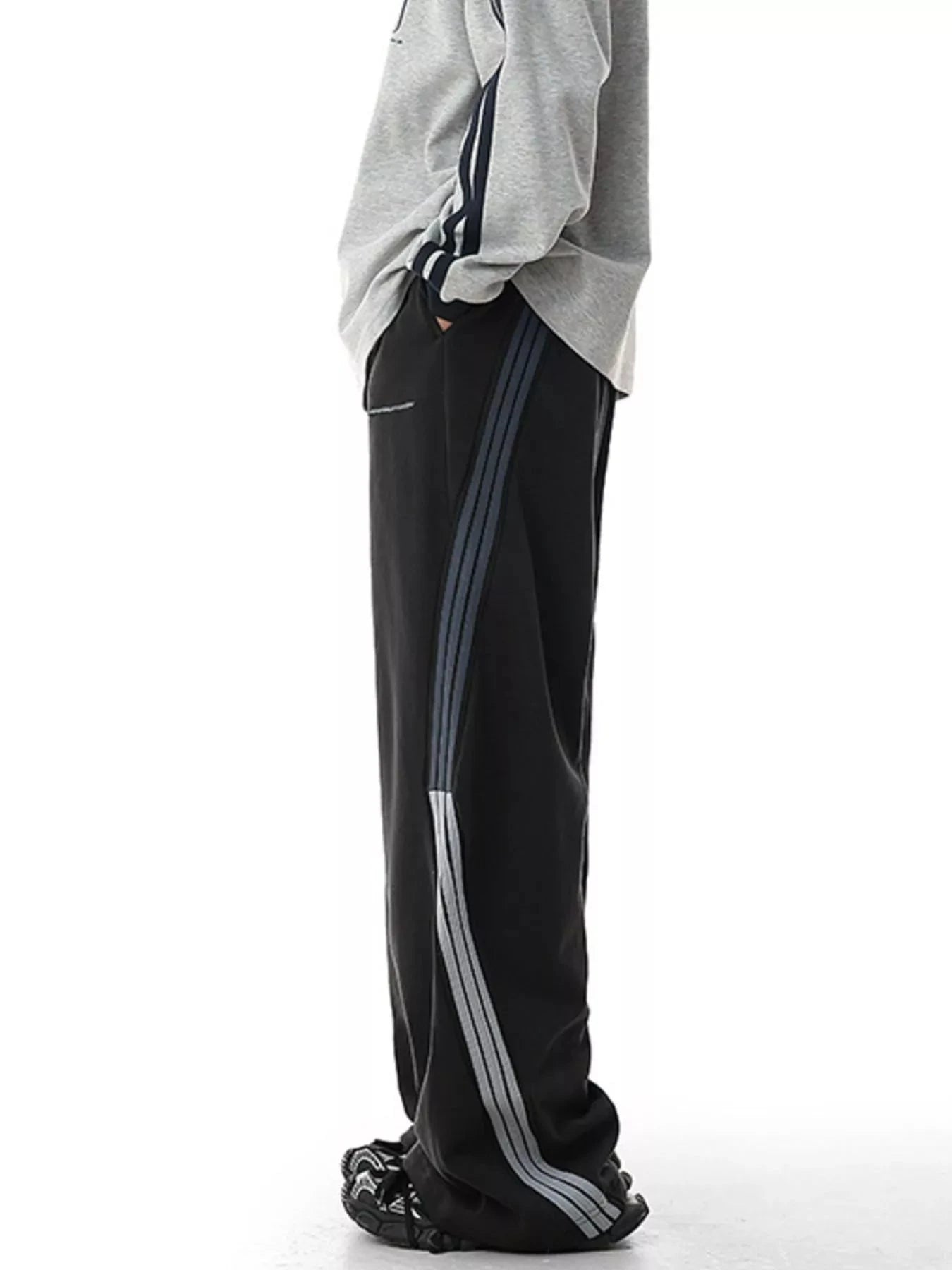 Men's Plus Size Side Striped Relaxed Fit Casual Pants - Fashorio