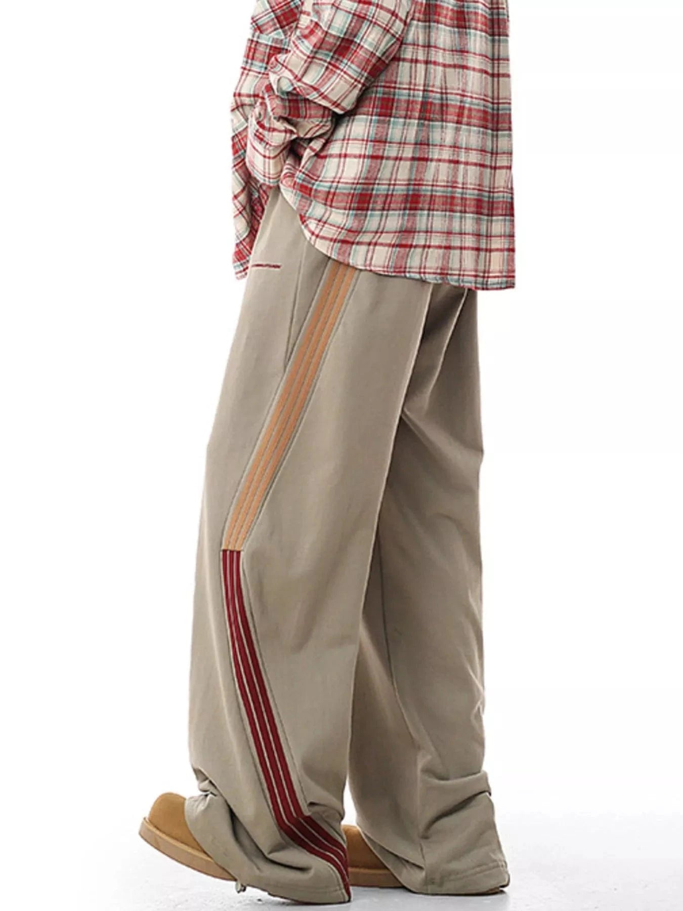 Men's Plus Size Side Striped Relaxed Fit Casual Pants - Fashorio