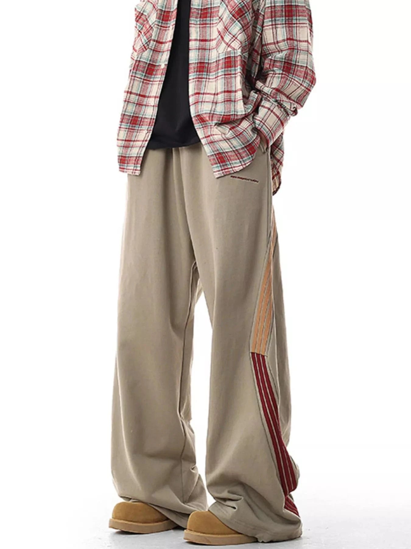 Men's Plus Size Side Striped Relaxed Fit Casual Pants - Fashorio