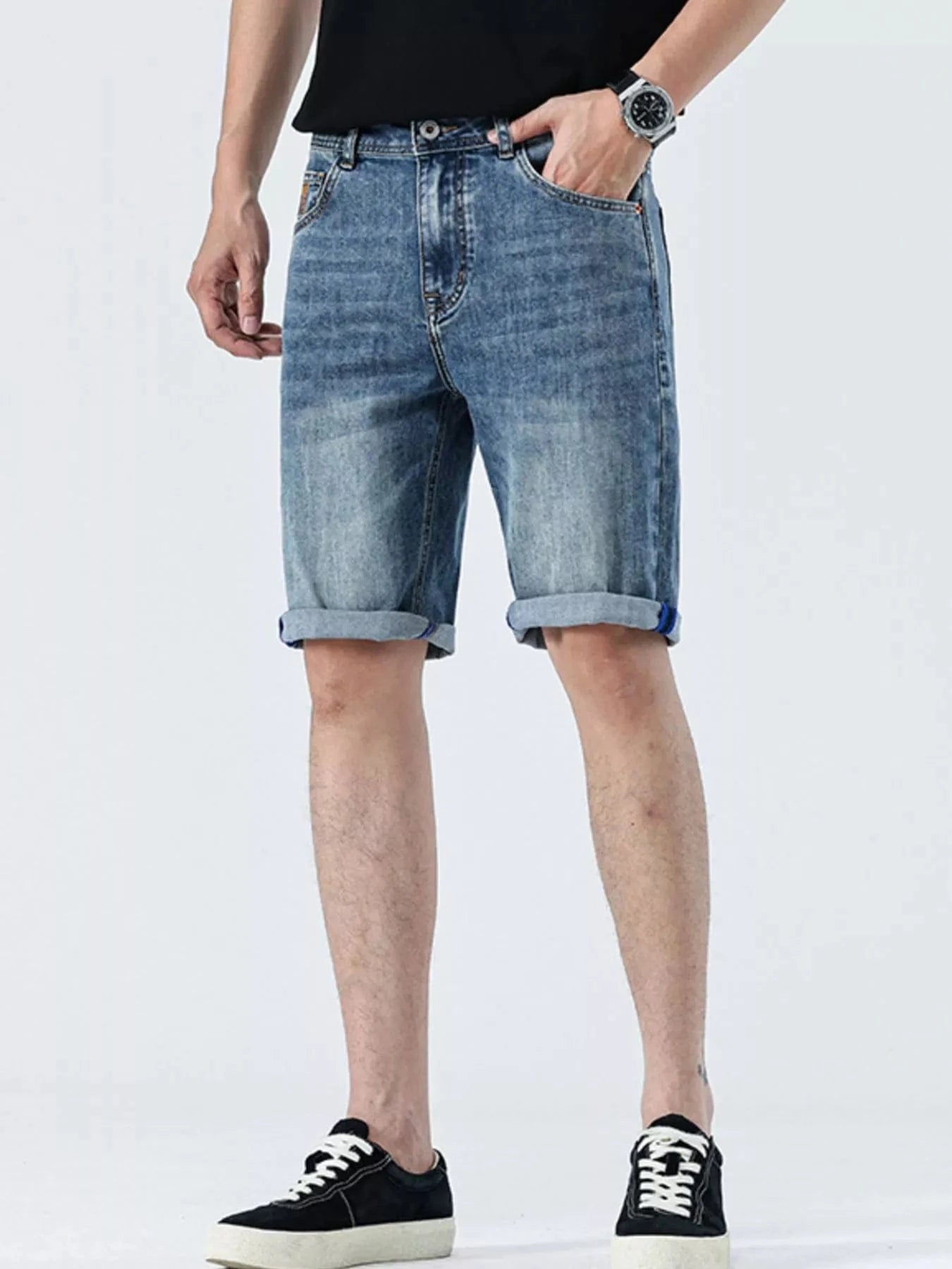 Men's Washed Loose Fit Denim Shorts - Fashorio