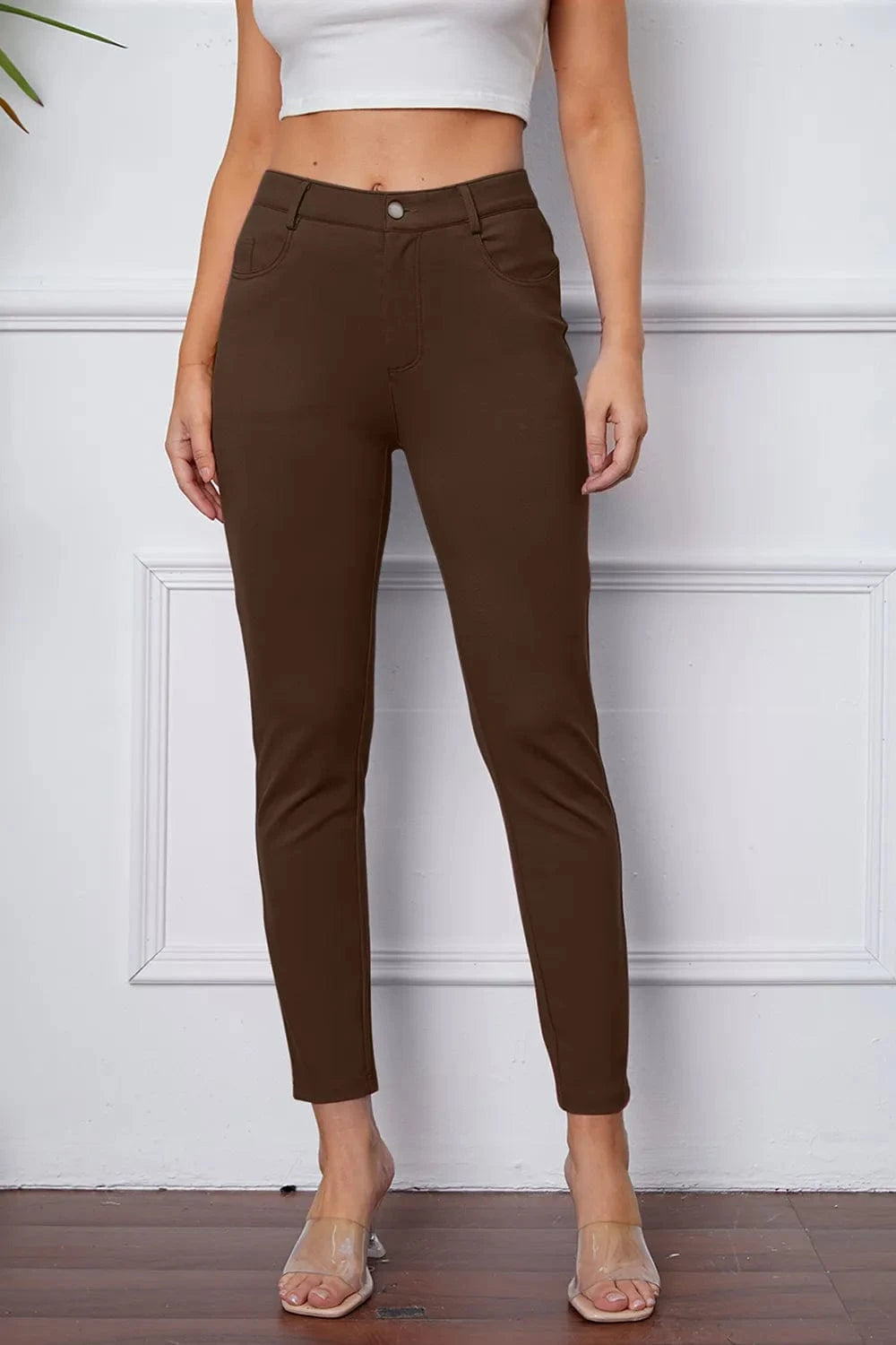 StretchyStitch Pants by Basic Bae Mocha - Fashorio