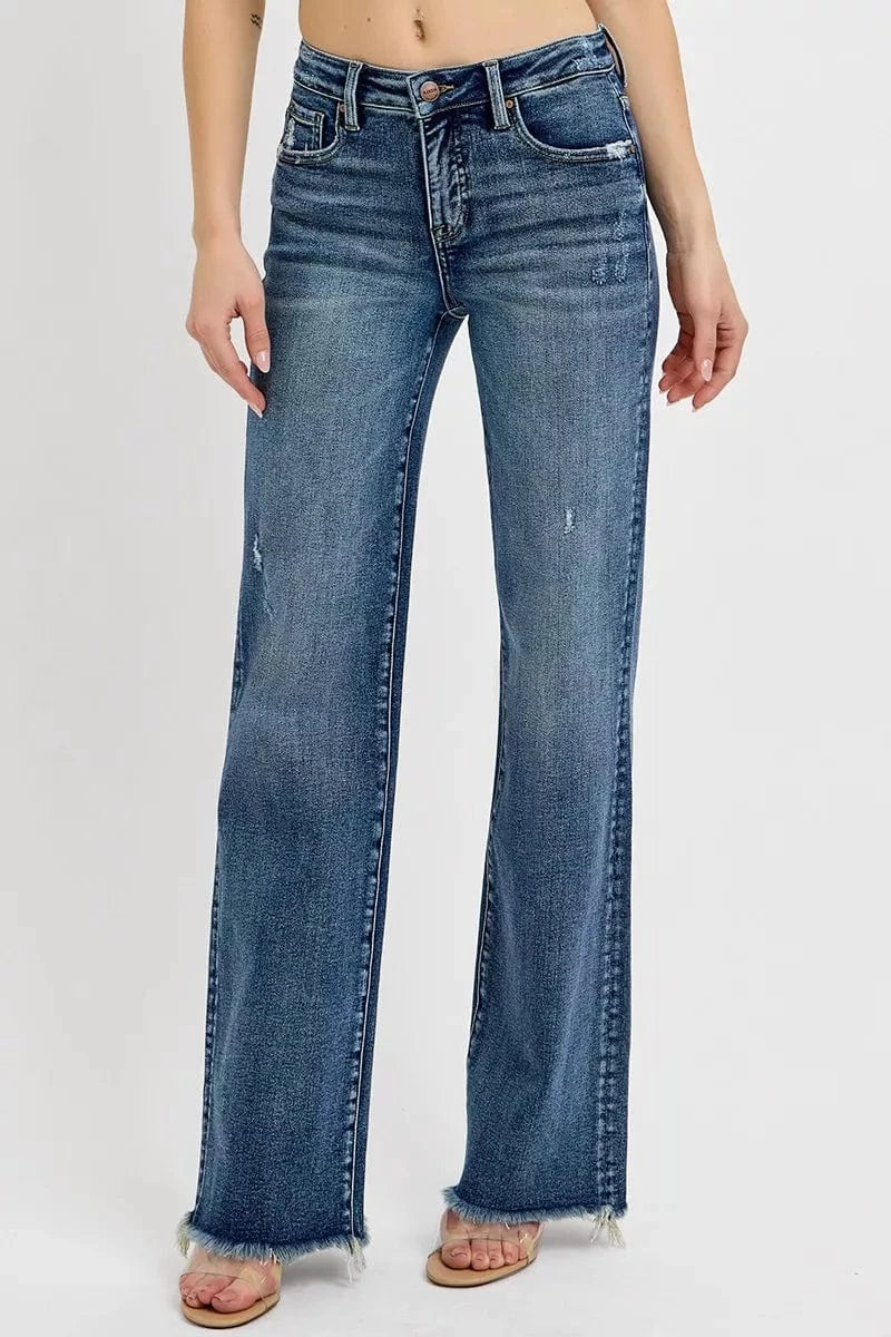 Plus Size Tummy Control High Rise Straight Jeans – Long Fit Denim - Fashorio