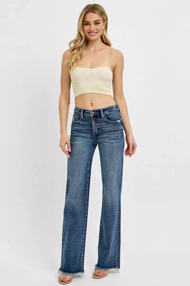 Plus Size Tummy Control High Rise Straight Jeans – Long Fit Denim - Fashorio