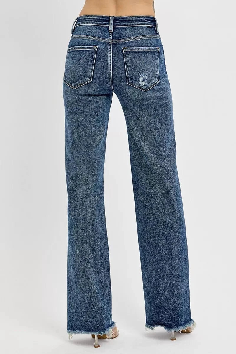 Plus Size Tummy Control High Rise Straight Jeans – Long Fit Denim - Fashorio