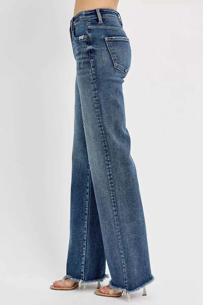 Plus Size Tummy Control High Rise Straight Jeans – Long Fit Denim - Fashorio