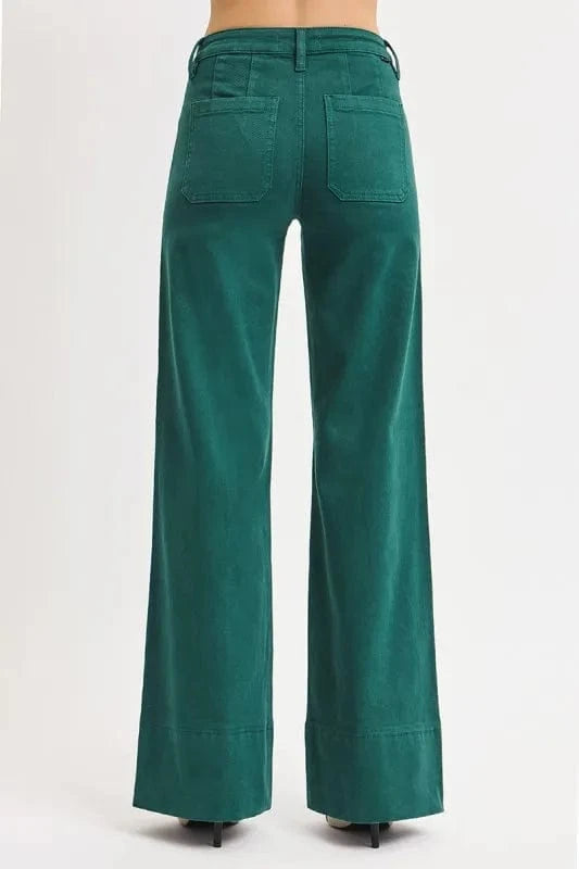 Plus Size Tummy Control Wide Leg Jeans – Mid Rise Stretch Denim - Fashorio