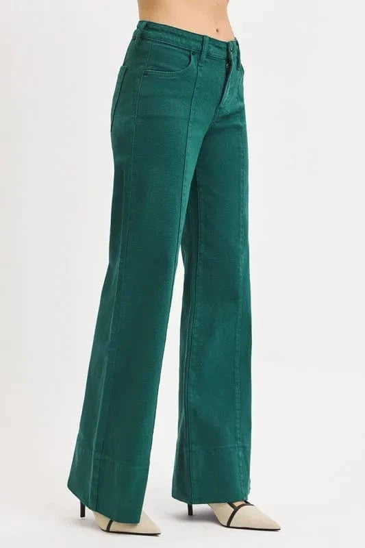 Plus Size Tummy Control Wide Leg Jeans – Mid Rise Stretch Denim - Fashorio