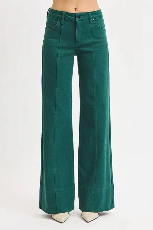 Plus Size Tummy Control Wide Leg Jeans – Mid Rise Stretch Denim - Fashorio