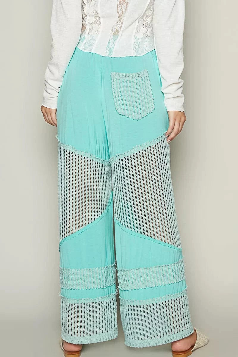 POL Drawstring Elastic Waistband Wide-Leg Pants - Fashorio