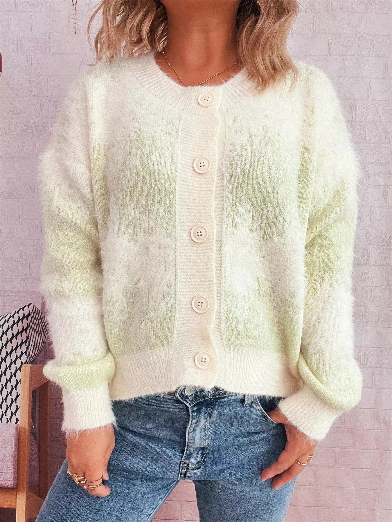 Ribbed Hem Button Up Cardigan - Fashorio