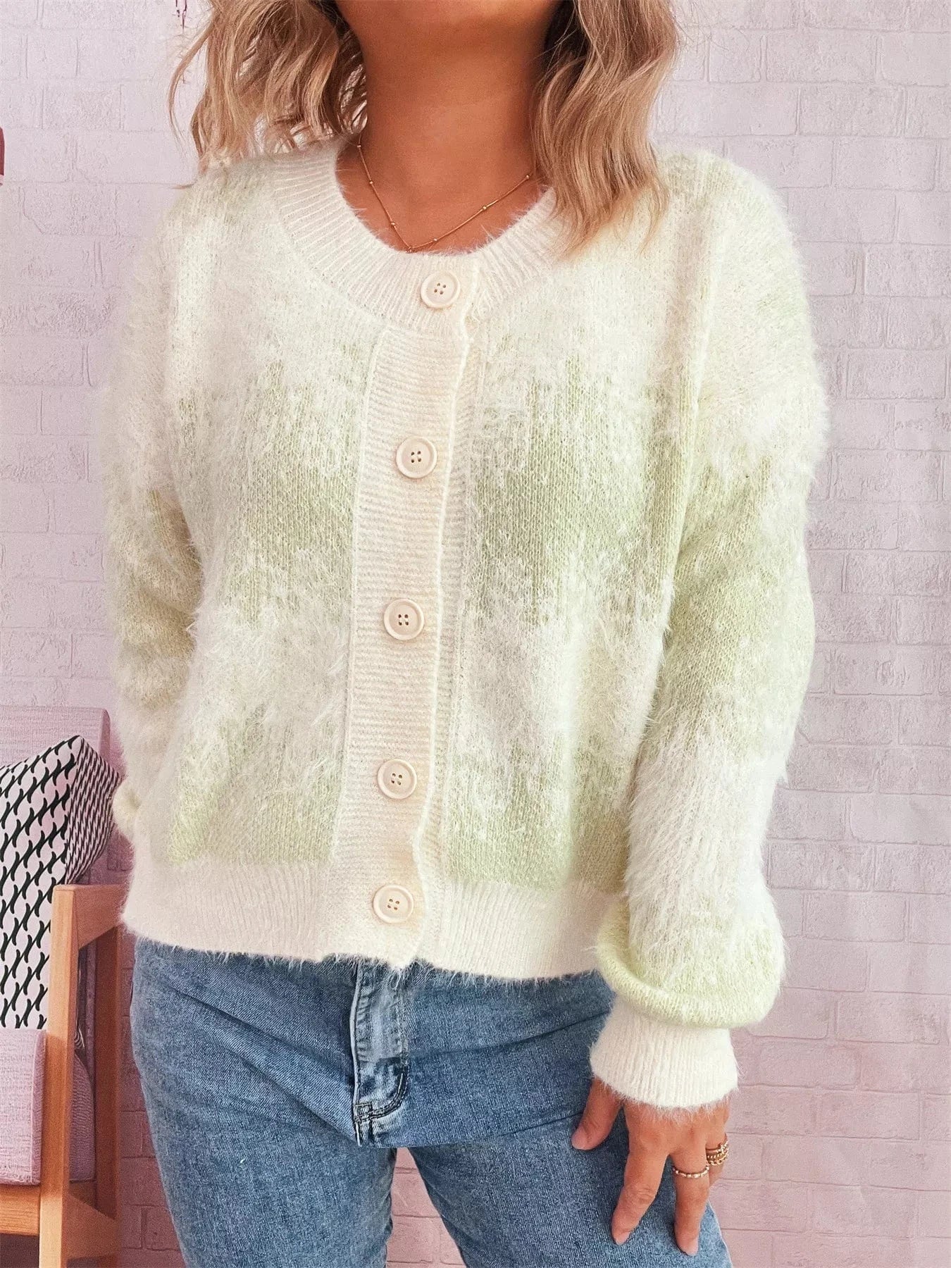 Ribbed Hem Button Up Cardigan - Fashorio