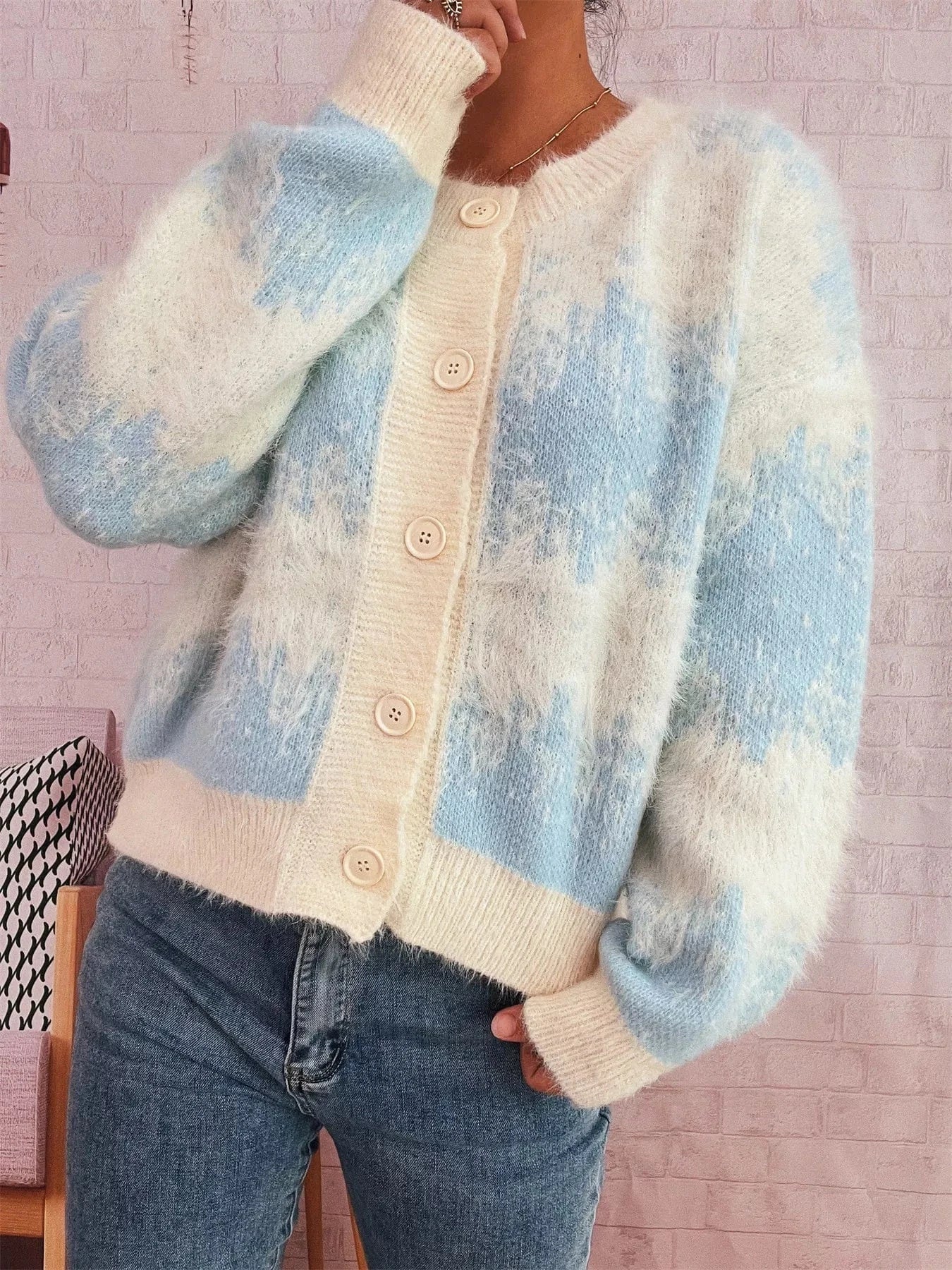 Ribbed Hem Button Up Cardigan - Fashorio