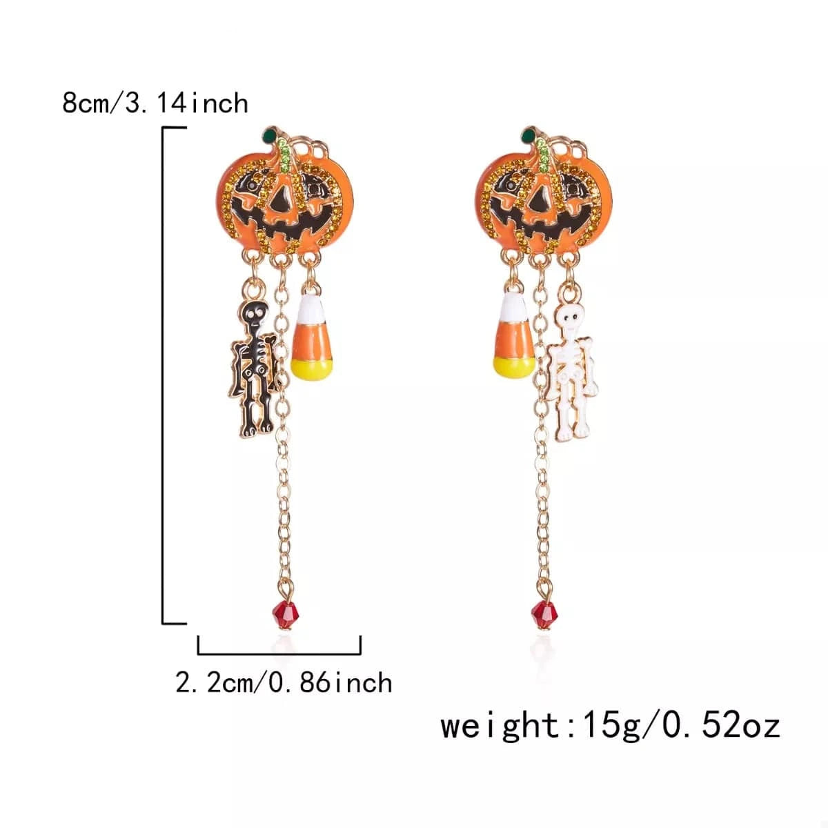 Halloween Pumpkin Drop Chain Earrings - Fashorio