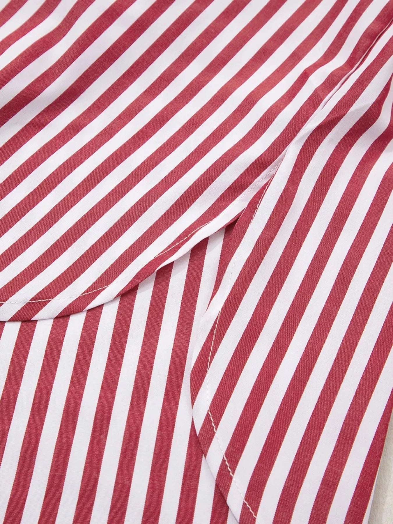Striped Button-Up Long Sleeve Shirt - Fashorio