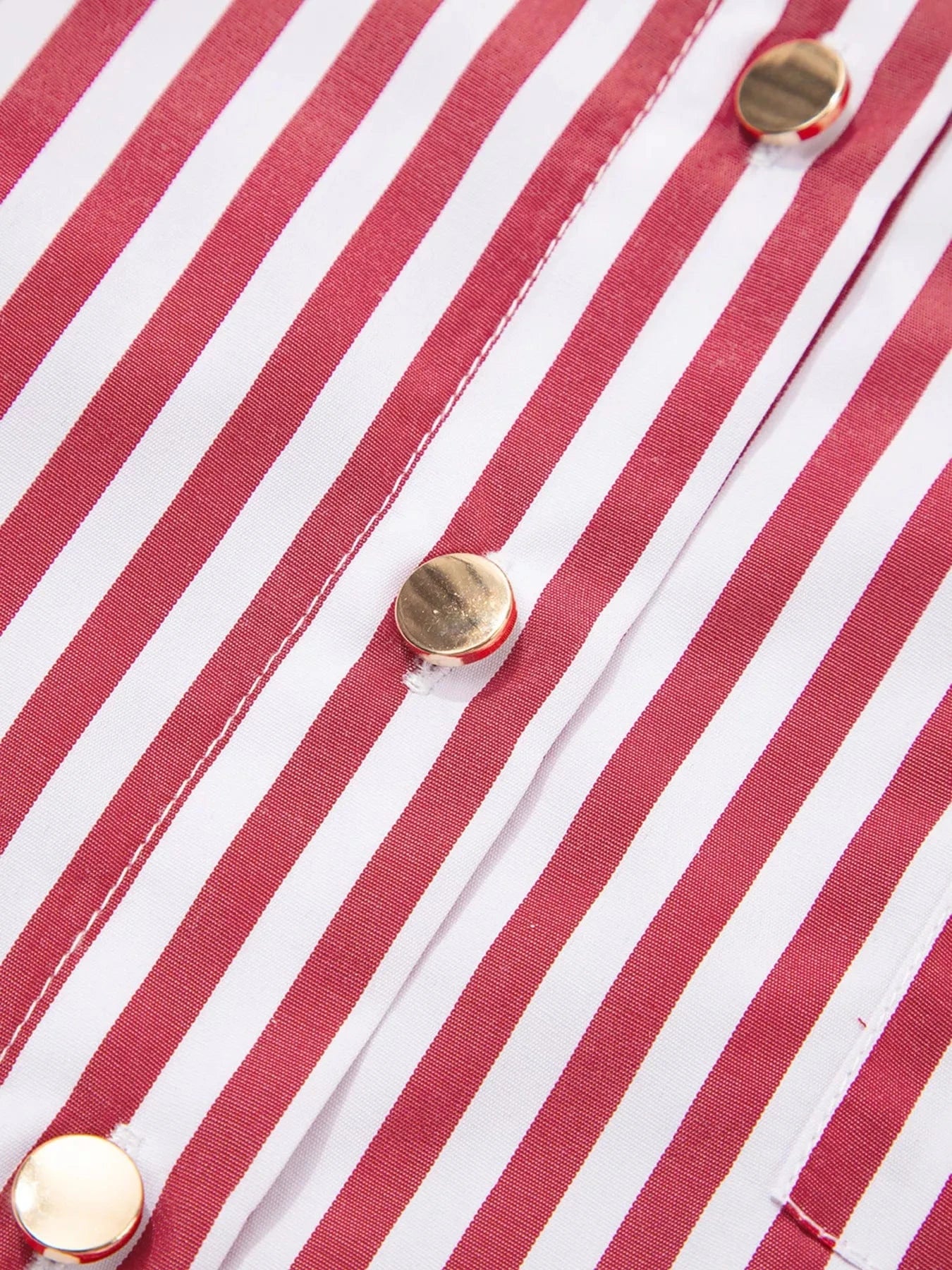 Striped Button-Up Long Sleeve Shirt - Fashorio