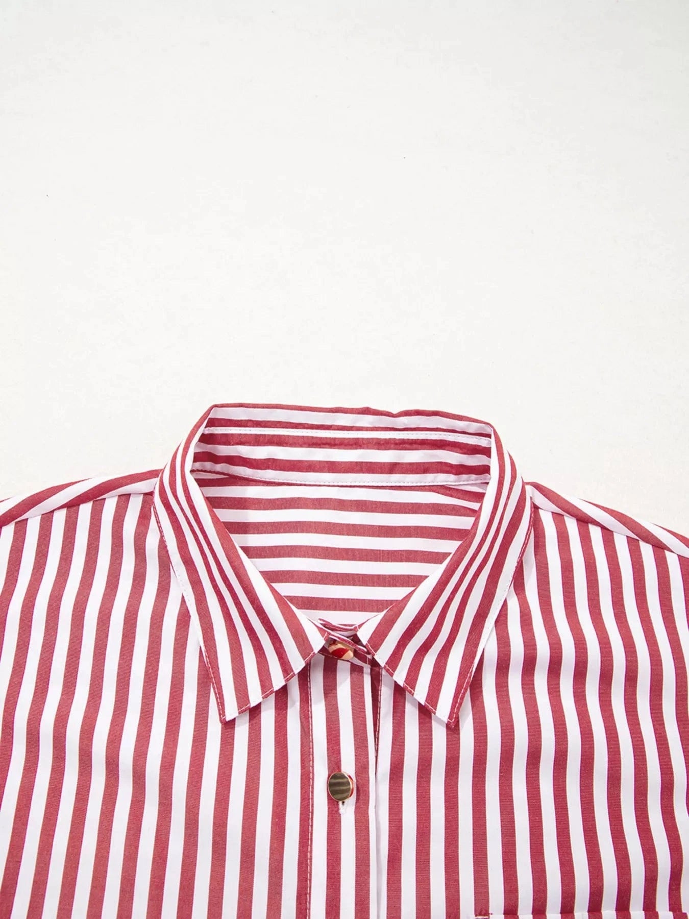 Striped Button-Up Long Sleeve Shirt - Fashorio