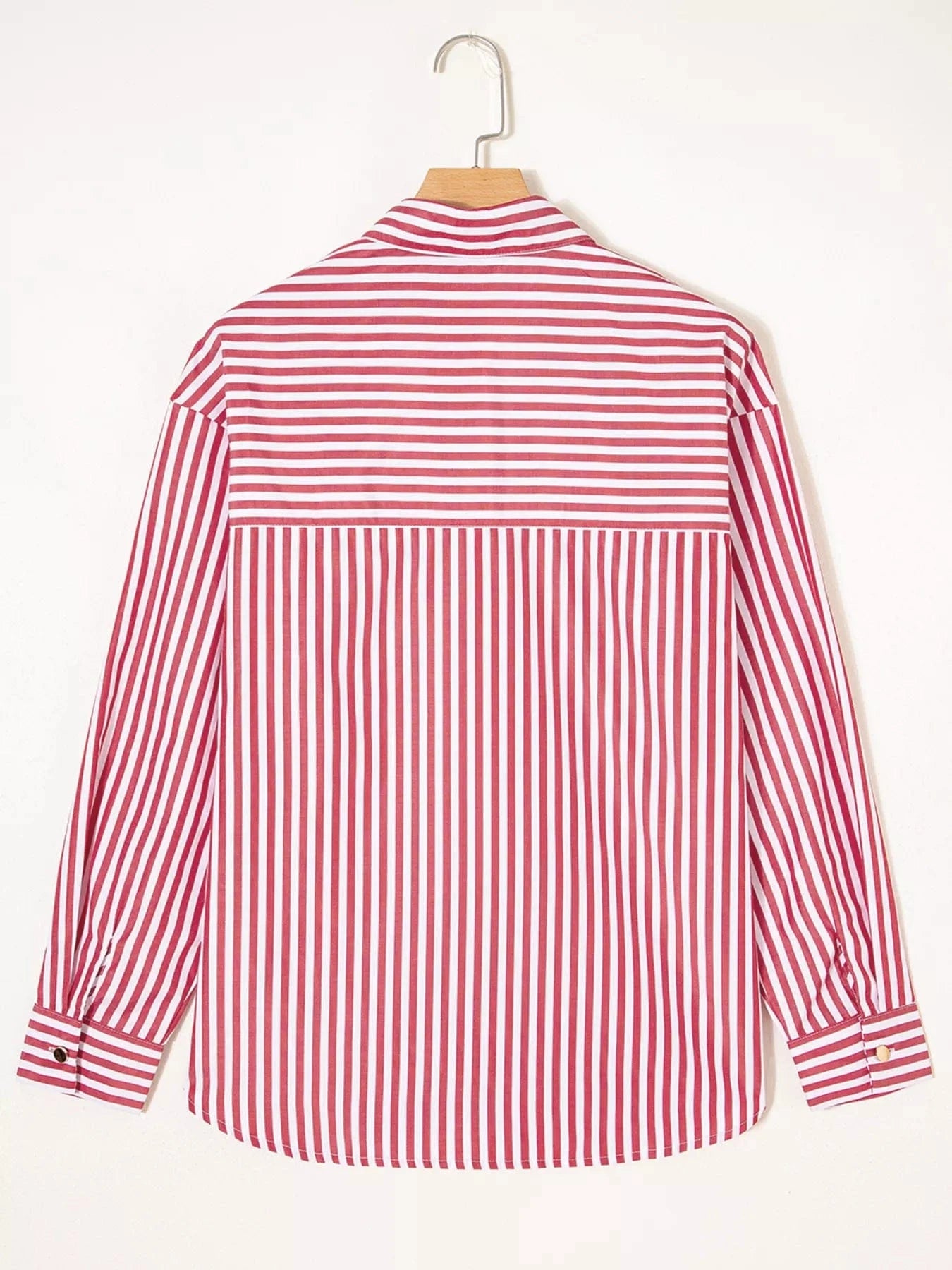 Striped Button-Up Long Sleeve Shirt - Fashorio