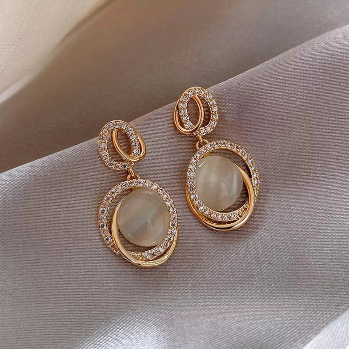 18K Gold-Plated Dangle Earrings Style B One Size - Fashorio