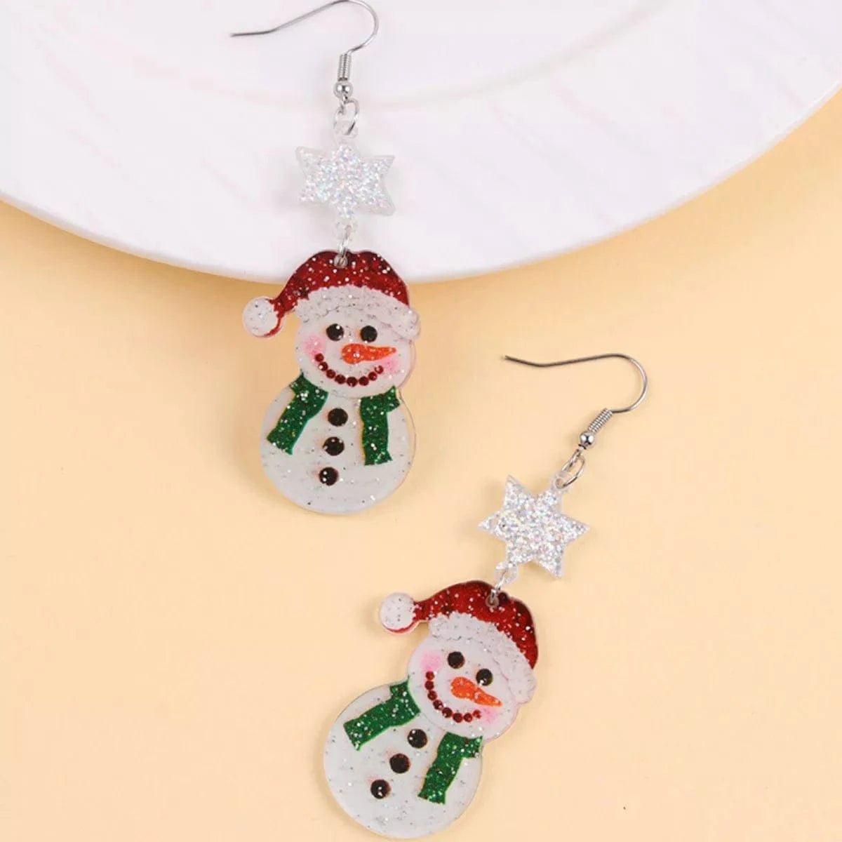 Christmas Theme Drop Earrings Style B One Size - Fashorio