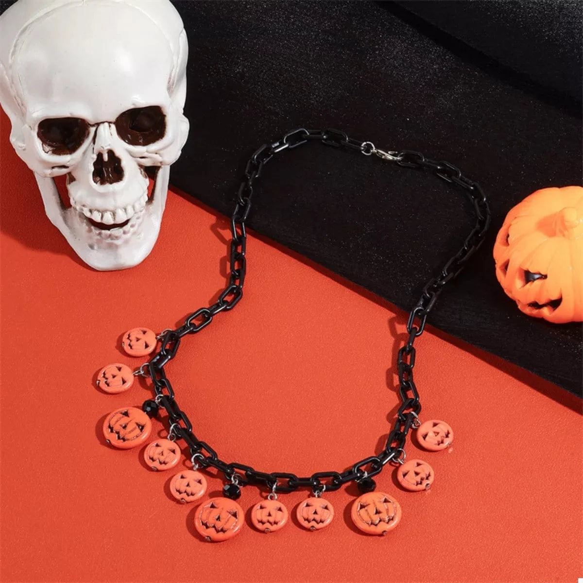 Halloween Skull Ghost Charm Necklace Style B One Size - Fashorio