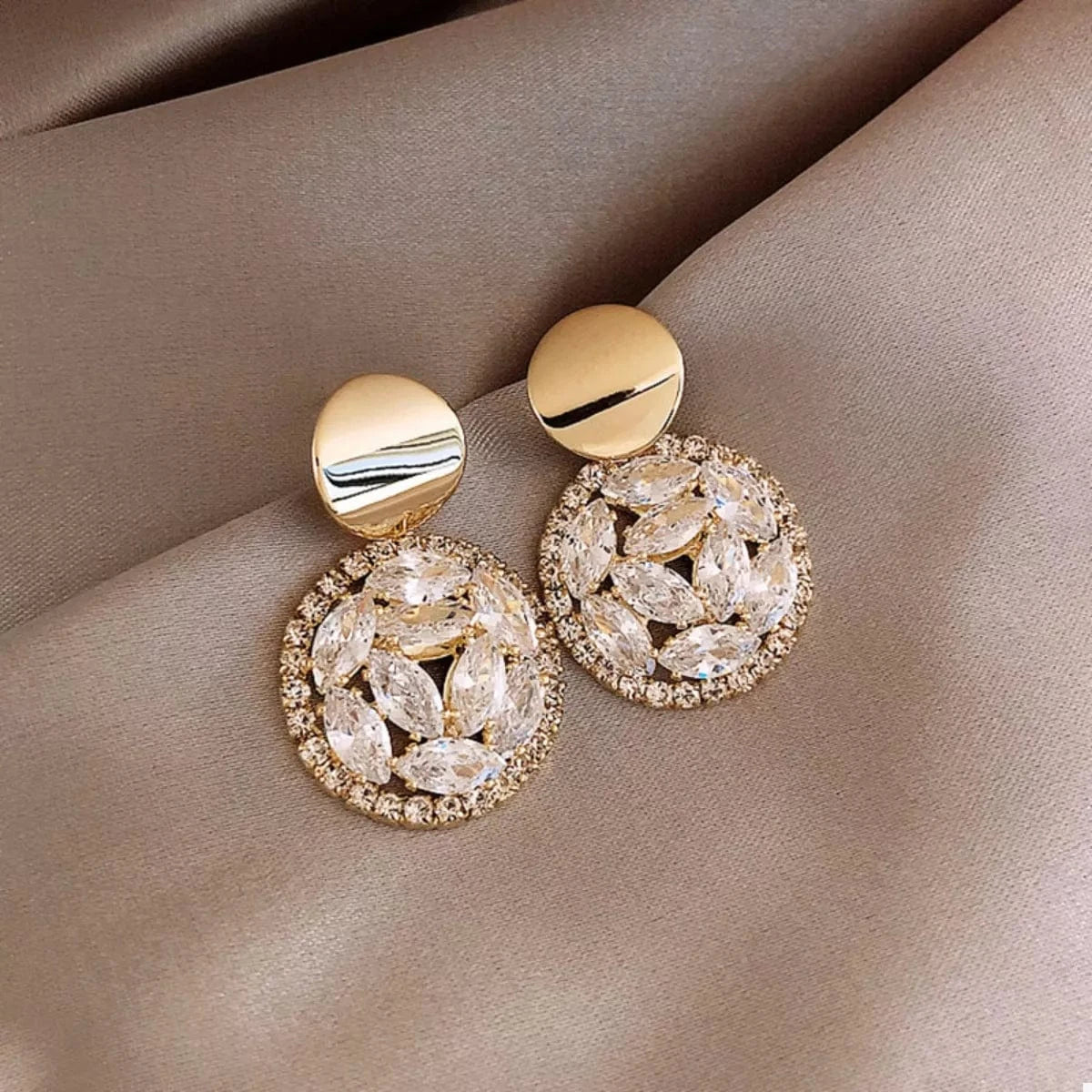 18K Gold-Plated Dangle Earrings Style C One Size - Fashorio