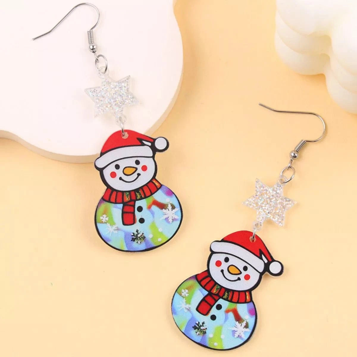 Christmas Theme Drop Earrings Style C One Size - Fashorio