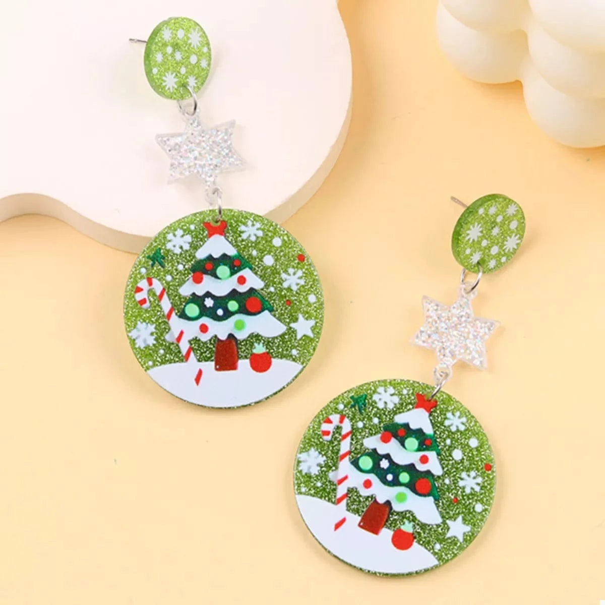 Christmas Theme Drop Earrings Style D One Size - Fashorio