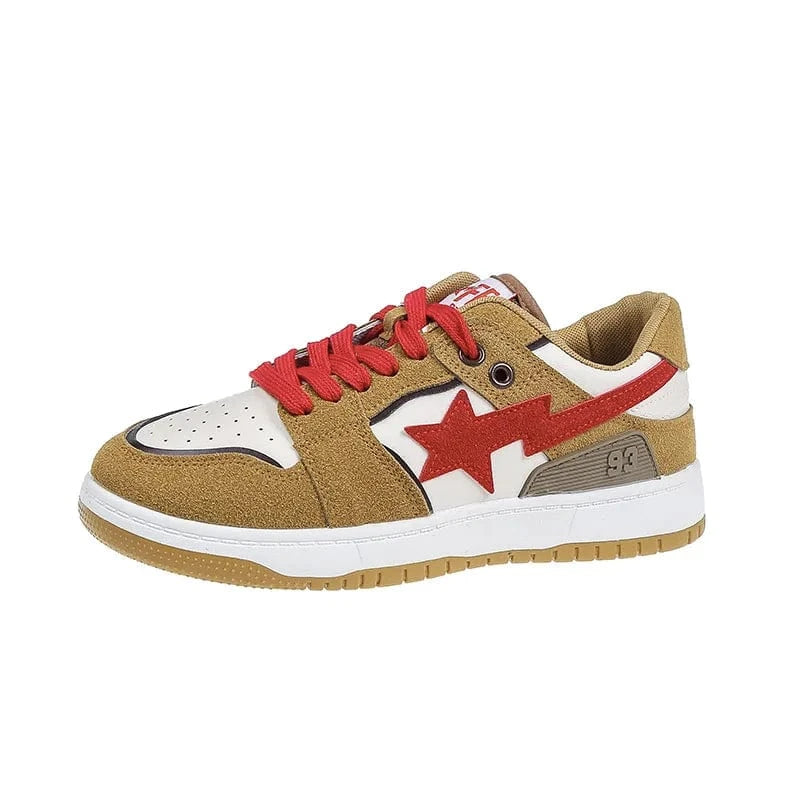 Contrast Star Lace Up Athletic Sneakers - Fashorio