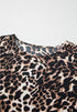 Fashorio Contrast Trim Leopard Round Neck Top and Pants Lounge Set