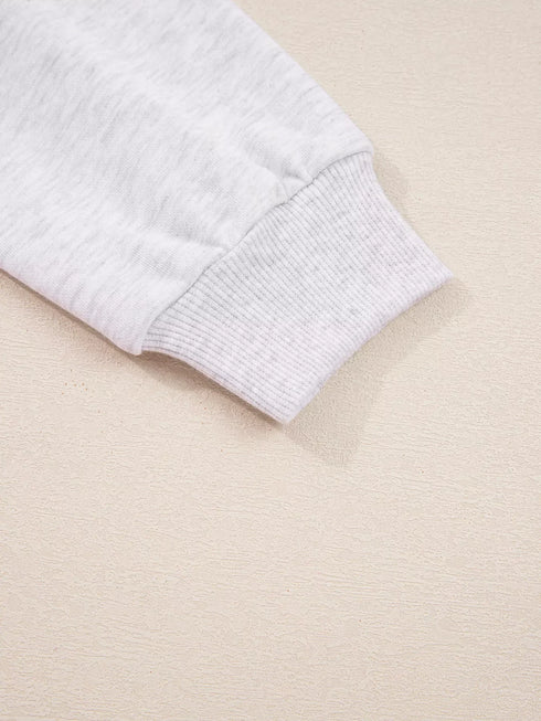 Fashorio Contrasted Trim Frilled Collar Drop Shoulder Top and Drawstring Pant Set