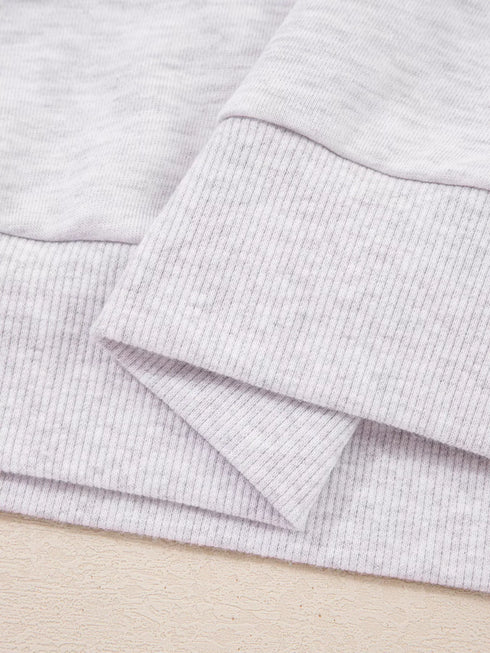 Fashorio Contrasted Trim Frilled Collar Drop Shoulder Top and Drawstring Pant Set