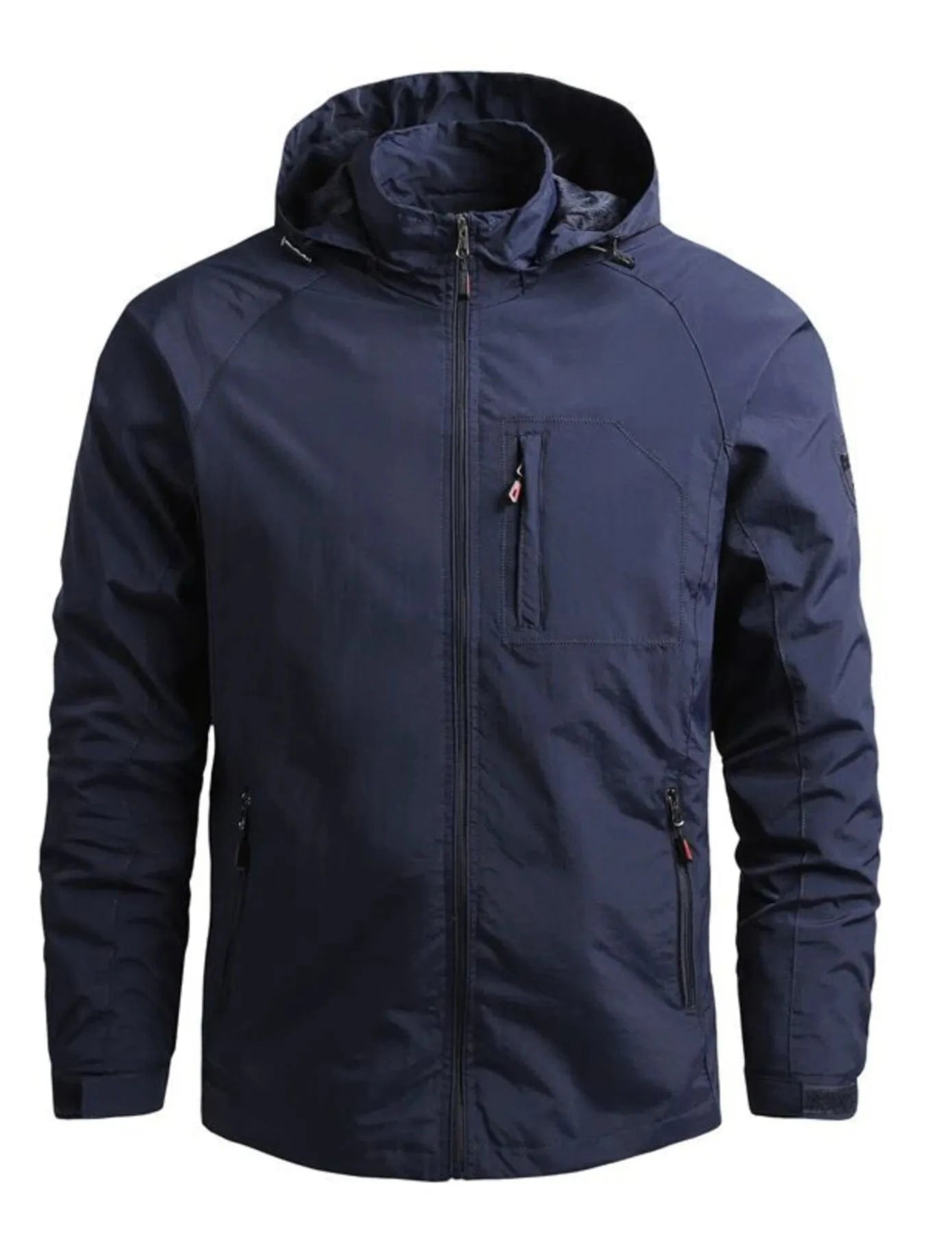 Men's Plus Size Tactical Hooded Softshell Jacket Dark Blue - Fashorio