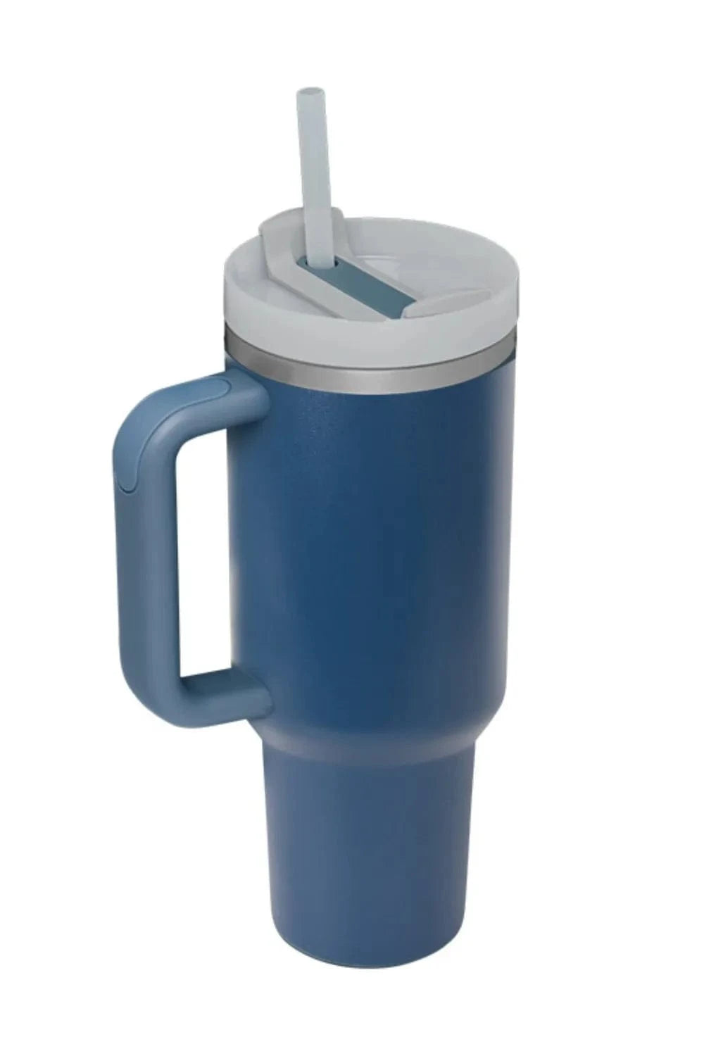 Stainless Steel Tumbler with Upgraded Handle and Straw Dark Blue One Size - Fashorio