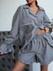 Fashorio Dark Gray / S Button Up Flounce Sleeve Top and Shorts Set