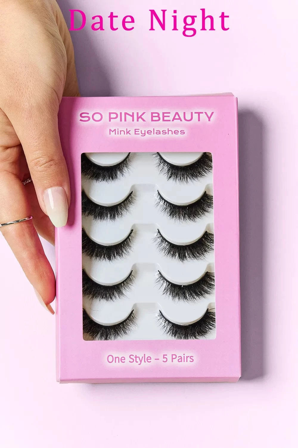SO PINK BEAUTY Mink Eyelashes 5 Pairs Date Night One Size - Fashorio