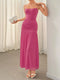 Fashorio Deep Rose / S Ruched Maxi Cami Dress
