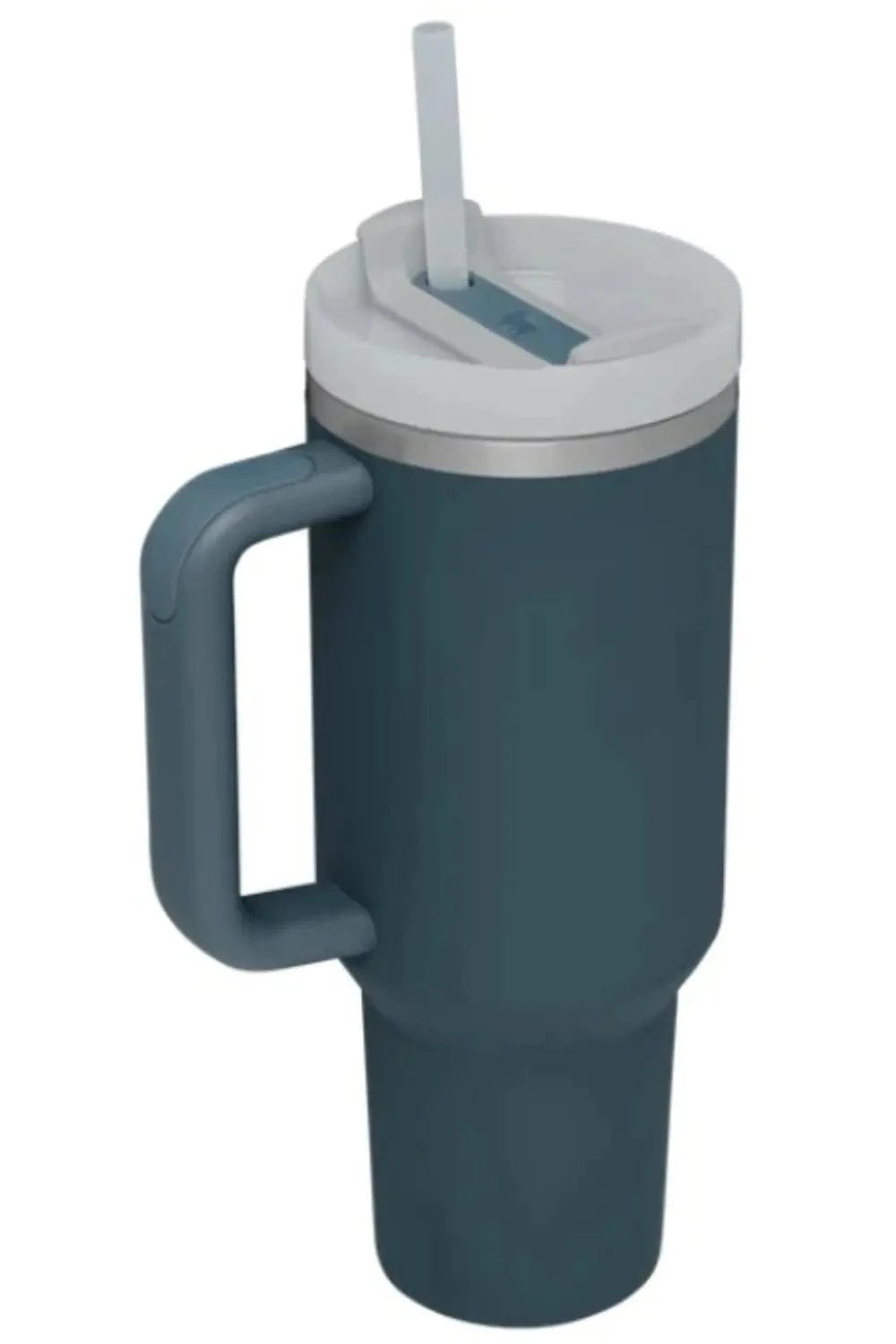 Stainless Steel Tumbler with Upgraded Handle and Straw Deep Teal One Size - Fashorio